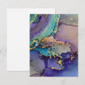 Multicolore Gold Alcohol Ink Liquid Abstract Art Notitiekaartje (Voorkant / Achterkant)
