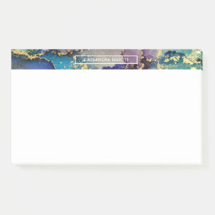 Multicolore Gold Alcohol Ink Liquid Abstract Art Post-it® Notes