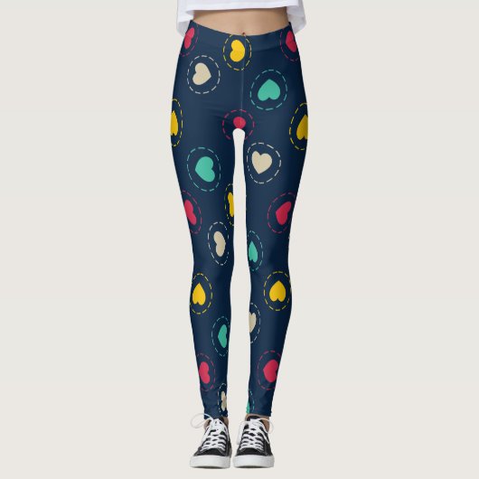 Multicolore harten leggings (Voorkant)