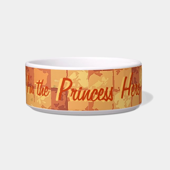 Multicolore Tegel Princess Cat Bowl Voerbakje (Voorkant)