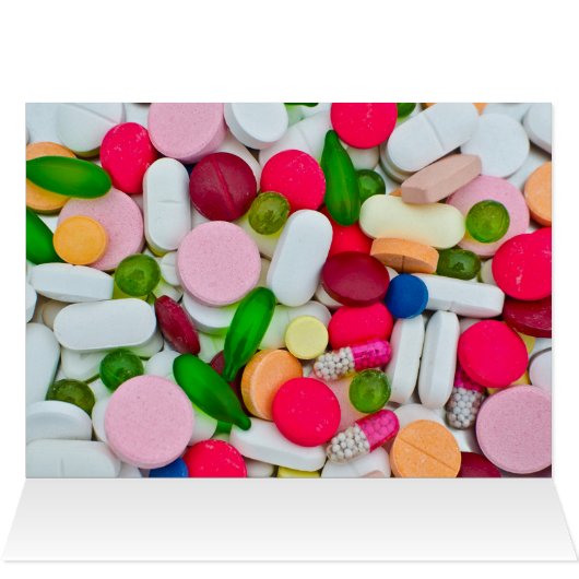 Multicolore trillende medische pillen (Binnen Horizontaal (Boven))