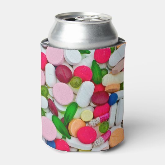 Multicolore trillende medische pillen blikjeskoeler (Blikje Voorkant)