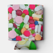 Multicolore trillende medische pillen blikjeskoeler (Achterkant)