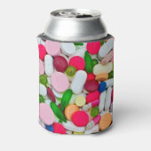 Multicolore trillende medische pillen blikjeskoeler (Blikje Achterkant)