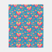 Multicolore Waterverf Hearts Fleece Blanket (Voorkant)