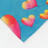 Multicolore Waterverf Hearts Fleece Blanket (Hoek)