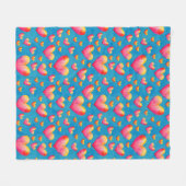 Multicolore Waterverf Hearts Fleece Blanket Deken (Voorkant (Horizontaal))