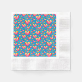 Multicolore Waterverf Hearts Paper Napkins Servet