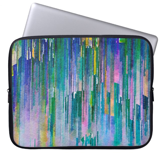 Multicolore waterverf laptop sleeve (Voorkant)