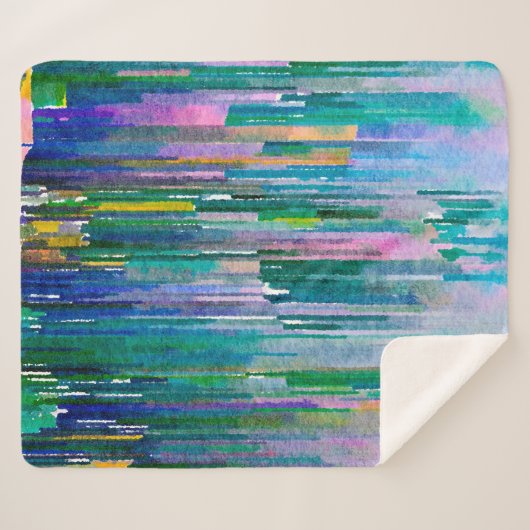 Multicolore waterverf sherpa deken (Voorkant (horizontaal))