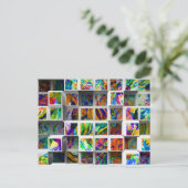 Multicolored 3D-kubussen met oogopslag, Abstract Briefkaart (Staand voorkant)