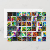 Multicolored 3D-kubussen met oogopslag, Abstract Briefkaart (Voorkant / Achterkant)