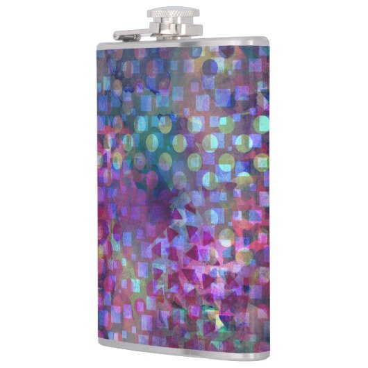 Multicolored Abstract Digitaal Art. Heupfles (Links)