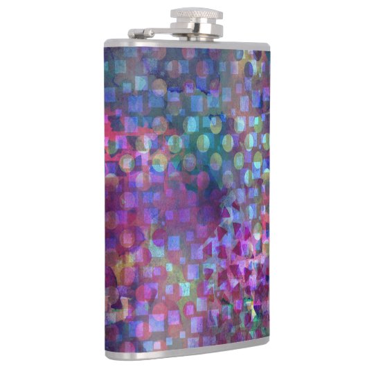 Multicolored Abstract Digitaal Art. Heupfles (Rechts)