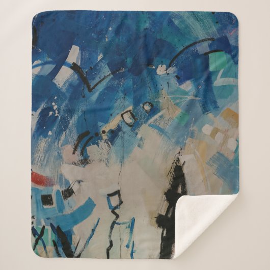 Multicolored abstract wall sherpa deken (Voorkant)