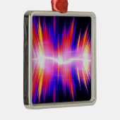 Multicolored Abstracte AudioGolfvorm Metalen Ornament (Rechts)