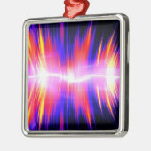 Multicolored Abstracte AudioGolfvorm Metalen Ornament (Links)