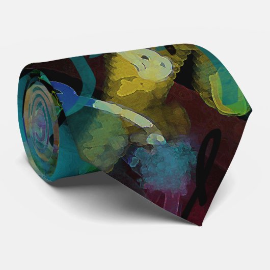 Multicolored Abstracte Kunst Stropdas (Opgerold)