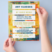 Multicolored Abstracte kunstleraar verf, kunstklas Flyer (Hand)