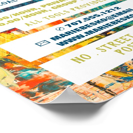 Multicolored Abstracte kunstleraar verf, kunstklas Poster (Hoek)