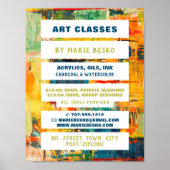 Multicolored Abstracte kunstleraar verf, kunstklas Poster (Voorkant)