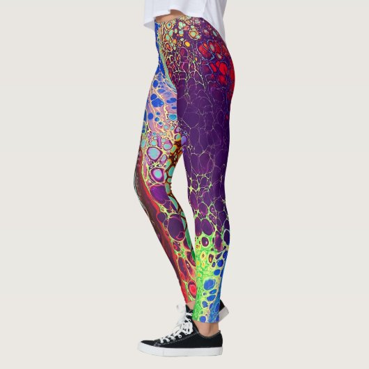MULTICOLORED ABSTRACTE MARBLKING WEB LACING LEGGINGS (Links)