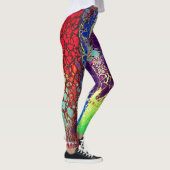 MULTICOLORED ABSTRACTE MARBLKING WEB LACING LEGGINGS (Rechts)