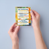 Multicolored Abstracte verf, artistieke tentoonste Flyer (Hand)