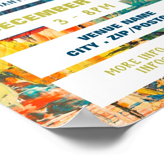 Multicolored Abstracte verf, artistieke tentoonste Poster (Hoek)