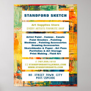 Multicolored Abstracte verf, kunststofvoorraad Poster