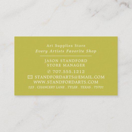 Multicolored Abstracte verf, kunststofvoorraad Visitekaartje (Achterkant)