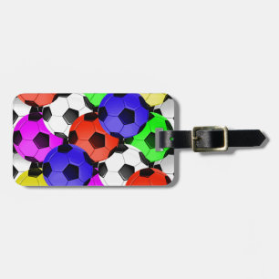 Multicolored American Soccer of Football Bagagelabel