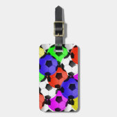 Multicolored American Soccer of Football Bagagelabel (Voorkant verticaal)