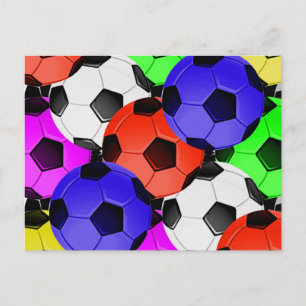 Multicolored American Soccer of Football Briefkaart
