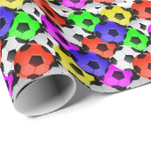 Multicolored American Soccer of Football Cadeaupapier (Rol Hoek)