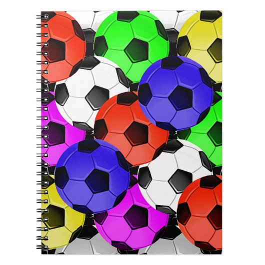 Multicolored American Soccer of Football Notitieboek (Voorkant)