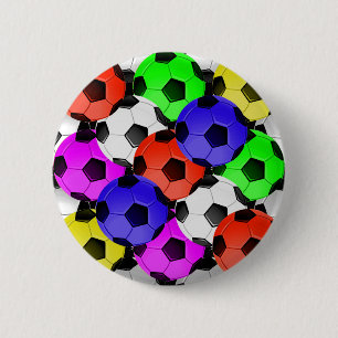 Multicolored American Soccer of Football Ronde Button 5,7 Cm