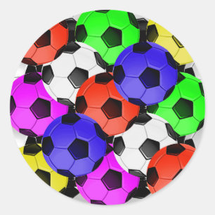 Multicolored American Soccer of Football Ronde Sticker
