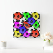 Multicolored American Soccer of Football Vierkante Klok (Huis)