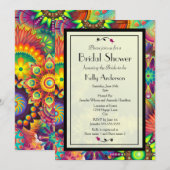 Multicolored Art Deco Flowers Vrijgezellenfeest Kaart (Voorkant / Achterkant)