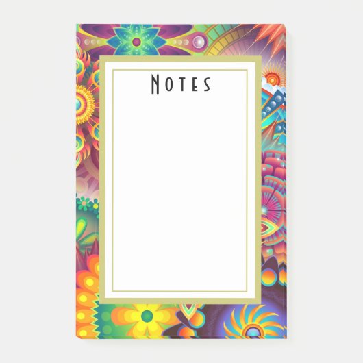 Multicolored Art Deco-ventilatorvormen Post-it® Notes (Voorkant)