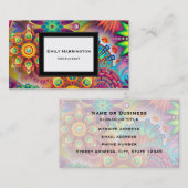 Multicolored Art Deco-ventilatorvormen Visitekaartje (Voorkant / Achterkant)