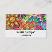 Multicolored Art Deco-ventilatorvormen Visitekaartje (Voorkant)