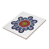 Multicolored Australia aboriginal art Tegeltje (Zijkant)