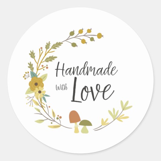 Multicolored Autumn Handmade with Love Quot Ronde Sticker (Voorkant)