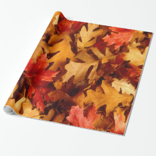 Multicolored Autumn Oak Leaves Cadeaupapier