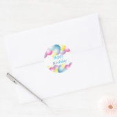 Multicolored ballons verjaardagsfeest ronde sticker (Envelop)