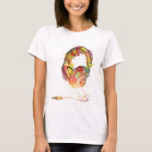 Multicolored bedrade hoofdtelefoons t-shirt (Voorkant)