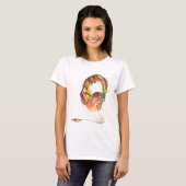 Multicolored bedrade hoofdtelefoons t-shirt (Voorkant volledig)