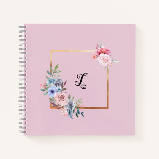 Multicolored Bloemen met tekst personaliseren Notitieboek (Voorkant)